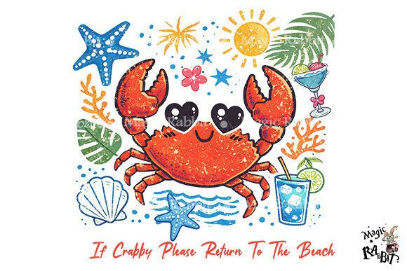 Download Cute Crab Beach Funny Summer PNG - Crab Collection