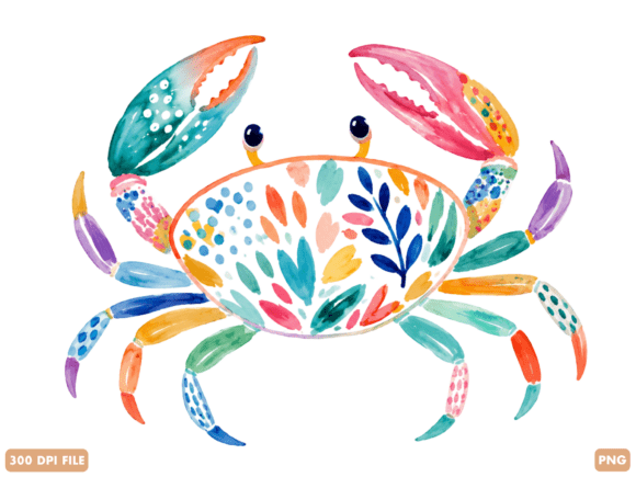 Download Watercolor Coastal Crab PNG - Crab Collection