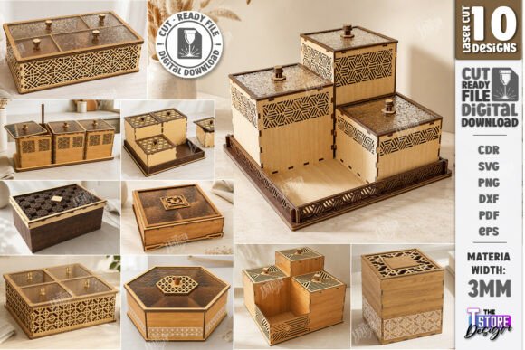 Download Decorative Modular Storage Box Laser Cut - Decor Collection