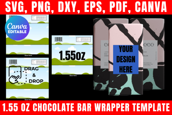 Download 1.55 Oz Chocolate Bar Wrapper Template - Wrapper Collection
