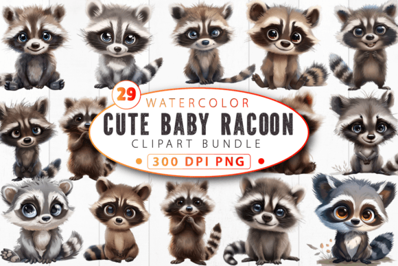 Download Cute Baby Racoon Nursery Animal Clipart - Nursery animal Collection