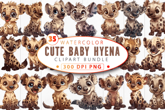 Download Cute Baby Hyena Nursery Animal Clipart - Nursery animal Collection