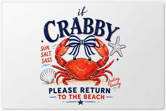 Download Funny Crab Beach Quote PNG - Crab Collection