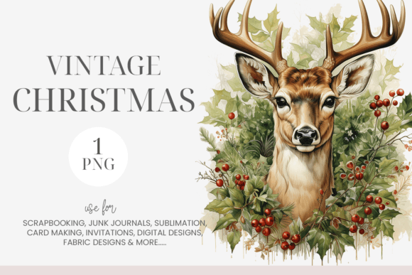 Download Watercolor Christmas Deer Clipart - Deer clipart Collection