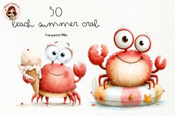 Download Cute Beach Crab PNG Clipart Bundle - Crab Collection