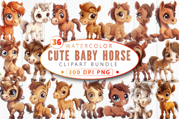 Download Cute Baby Horse Nursery Animal Clipart - Nursery animal Collection