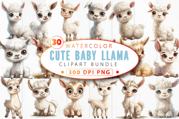 Download Cute Baby Llama Nursery Animal Clipart - Nursery animal Collection