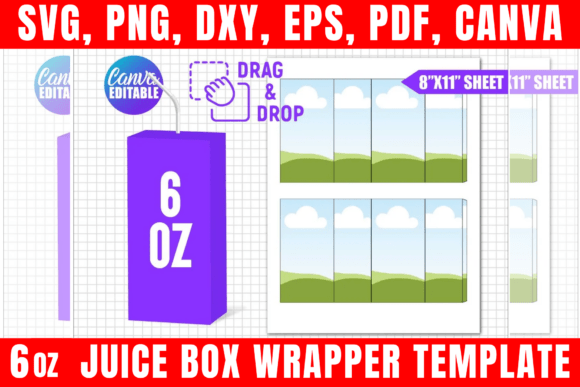Download 6oz Juice Box Wrapper Template - Wrapper Collection
