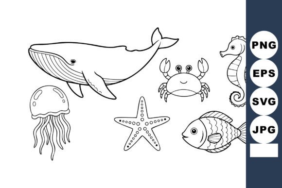 Download Sea Animals Collection with Whale Crab S - Crab Collection