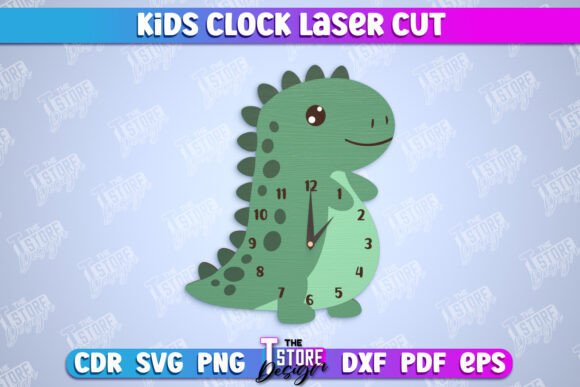 Download Kids Clock | Dino Shape | Nursery Decor - Decor Collection